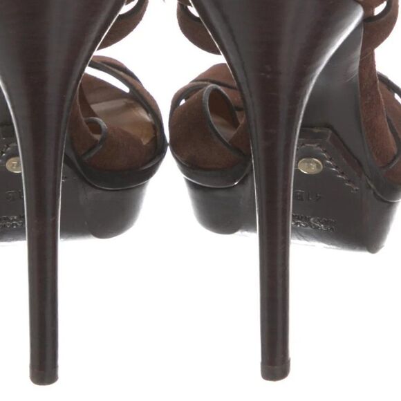 Ralph Lauren Fall ‘15 Collection Brown Suede Jenica Stiletto Sandal Look 20 & 21 - Picture 14 of 16